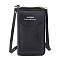 Women's PU Crossbody Bags, Phone Pouch, with Alloy Zipper and Iron Clasp, Outdoors Sport Bags, Black, 19.5x11x3.3cm