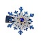 Christmas Party Hair Accessories, Snowflake Cloth Rhinestone Alligator Hair Clip, with Iron Clip, Royal Blue, 59.4x56x13.8mm