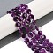 Natural Sugilite Beads Strands, Faceted Pentagonal Cut, Flat Round, with Seed Beads, 10~10.5x5~6mm, Hole: 1mm, about 32~33pcs/strand, 15.75''(40cm)