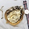 Golden Plated Ceramic Jewelry Plate, Storage Tray for Rings, Necklaces, Earring, Leaf, 162x120mm