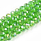 Electroplate Glass Beads Strands, AB Color Plated, Faceted, Rondelle, Light Green, 6x5mm, Hole: 1mm, about 84~85pcs/strand, 16.34~16.54 inch(41.5~42cm)