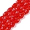 Transparent Glass Beads Strands, Faceted, Teardrop, Red, 8x6mm, Hole: 1.2mm, about 65~67pcs/strand, 20.08 inch(51cm)