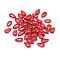 Transparent Glass Charms, teardrop, Red, 14x8x5mm, Hole: 1.2mm