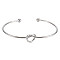 Non-Tarnish Knot Shape Cuff Bangle, Simple Wire Wrap Open Bangle for Girl Women, Stainless Steel Color, Inner Diameter: 2-5/8 inch(6.8cm)