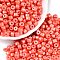 Baking Paint Pearlized Glass Seed Beads, Round Hole, Cylinder, Tomato, 4x5.5mm, Hole: 1.8mm, about 2500pcs/pound