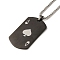 201 Stainless Steel Pendant Necklaces, with Iron Chains, Playing Card, Black, 23.62~24.02 inch(60~61cm)