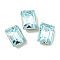 Glass Rhinestone Cabochons, Flat Back & Back Plated, Faceted, Rectangle, Indian Sapphire, 8x6x3mm