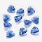 Faceted Glass Rhinestone Charms, Imitation Austrian Crystal, Triangle, Sapphire, 11x12x6mm, Hole: 1.2mm