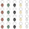 SUPERFINDINGS 4 Sets Monstera Leaf Alloy Pendant Keychain KEYC-FH0001-40-1