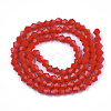 Opaque Solid Color Glass Beads Strands X-GLAA-Q080-4mm-B02-2