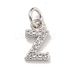 Initial Letter Brass with Cubic Zirconia Charms KK-Q814-26Z-P-1