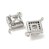 Brass Pave Clear Cubic Zirconia Connector Charms KK-P275-41P-2