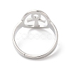 304 Stainless Steel Hollow Ankh Corss Adjustable Ring for Women RJEW-K245-39P-2
