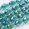 Electroplate Glass Beads Strands X-EGLA-D015-15x10mm-26-3