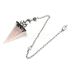 Natural Rose Quartz Chip & Resin Dowsing Pendulum Big Pendants G-H293-02P-13-2