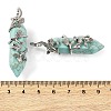 Synthetic Turquoise Double Terminal Pointed Pendants G-C144-03P-01-3