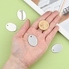 201 Stainless Steel Oval Stamping Blank Tag Pendants STAS-S031-04-4