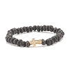 Natural Lava Rock Beaded Stretch Bracelet BJEW-JB08294-3