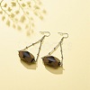 Synthetic Hematite & Acrylic Oval Dangle Earrings EJEW-JE04975-3