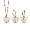 Glitter Powder Butterfly Jewelry Sets SJEW-JS01113-04-1