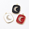 Golden Plated Brass Micro Pave Clear Cubic Zirconia Pendants KK-F807-22-G-1