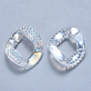 Transparent Acrylic Linking Rings Rhinestone Settings OACR-S036-009A-D01-1