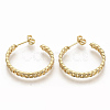 Brass Micro Pave Clear Cubic Zirconia Stud Earrings EJEW-S208-018-2