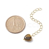 Brass Curb Chain Extender with Gemstone Heart Tiny Charm FIND-JF00102-3