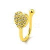 Clear Cubic Zirconia Heart Clip on Nose Ring AJEW-F059-22G-1