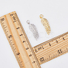 DICOSMETIC 4Pcs 2 Colors Brass Micro Pave Clear Cubic Zirconia Pendants KK-DC0003-23-3