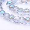 Electroplate Transparent Glass Beads Strands EGLA-E047-E01-3