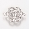 Flower Brass Micro Pave Cubic Zirconia Links ZIRC-I017-05P-2