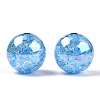 AB Color Transparent Crackle Round Acrylic Beads CACR-S006-04A-3