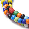 Glass Seed Beaded Triple Layers Multi-strand Bracelets BJEW-JB10390-3