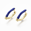 Brass Enamel Huggie Hoop Earrings EJEW-R144-011-NF-2