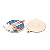 Eco-Friendly Alloy Enamel Pendants ENAM-T011-58-NR-3