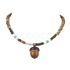 Natural Wenge Wood Pendant Necklaces NJEW-JN04791-01-2