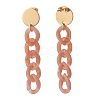 Chunky Acrylic Curb Chain Long Dangle Stud Earrings for Women EJEW-JE04771-6
