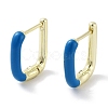 Real 18K Gold Plated Brass Enamel Rectangle Hoop Earrings for Women EJEW-L269-112G-2