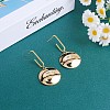 Alloy Oval with Twist Flat Round Dangle Stud Earrings JE1015A-2