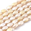 Electroplate Opaque Solid Color Glass Beads Strands X-EGLA-G036-B-FR03-1