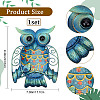 Iron & Glass Owl Wall Decorations AJEW-WH0042-68-2