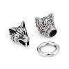 Wolf Head Stainless Steel Spring Gate Rings STAS-Q209-33-3