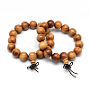 Peach Wood Stretch Bracelets BJEW-R059-15mm-05-1