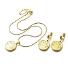 304 Stainless Steel Rhinestone Pendant Necklaces & Hoop Earring Set for Women SJEW-C007-04B-G-4