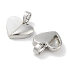 Brass Pave Natural Shell Peach Heart Charms KK-C051-21P-2