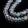 Electroplate Transparent Glass Beads Strands EGLA-N002-19A-B01-5