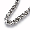 304 Stainless Steel Wheat Chain Necklaces NJEW-F242-14P-F-2