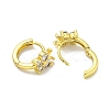 Brass Micro Pave Cubic Zirconia Hoop Earring EJEW-C088-21G-01-2