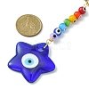 Evil Eye Lampwork Beaded Pendant Decorations HJEW-JM01127-5